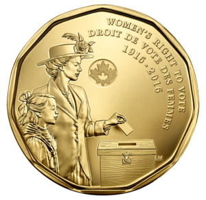 2016 1-dollar - Women's Right to Vote reverse